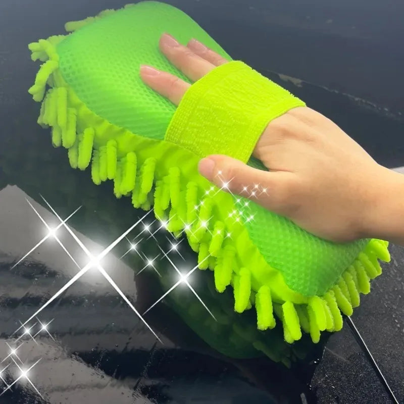 High Density Car Cleaning Sponge Coral Fleece Chenille Block High Absorbency Scratch-Free Auto Styling Detailing Wash Mitt Tool