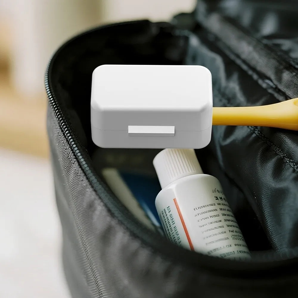 Plastic Toothbrush Head Protective Cover Rectangle Solid Color Toothbrush Dust Cap Cover Toothbrush Head Storage Clip for Travel