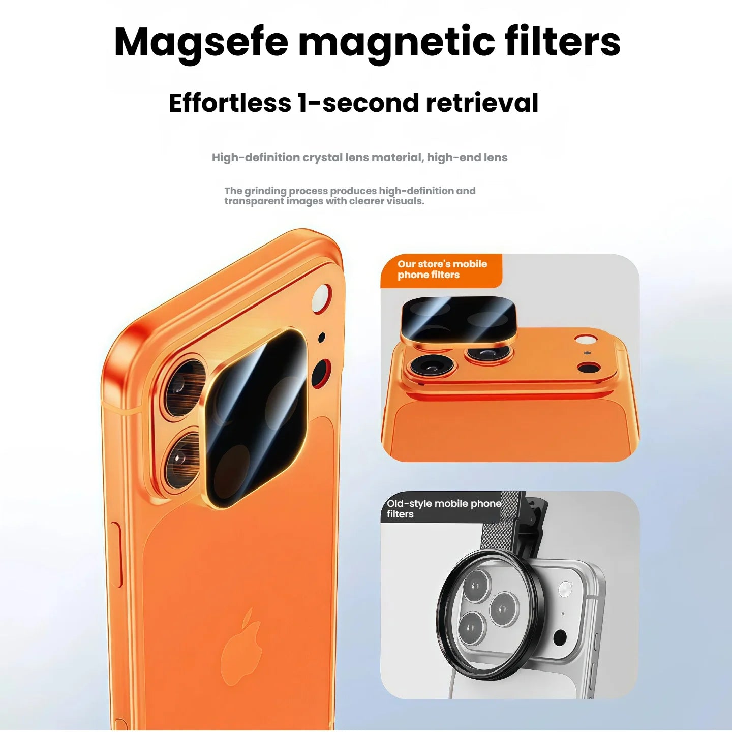 Compatible with iPhone 17Pro/17ProMax New Filter Anti-Glare Lens Magnetic Armor All-in-One AR Anti-Reflective Screen Protector