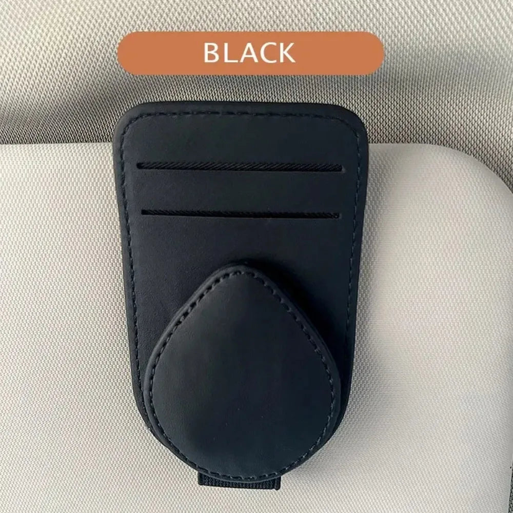Car Sun Visor Glasses Holder - Multifunctional Sunglasses Clip, Card Ticket Organizer & Pen Case for Women