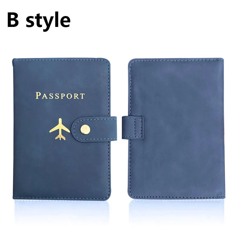 Leather Passport Holder Covers Case for Travel Essentials Credit Card Wallet Passport Book for Women/Men Buckle Passport Cover
