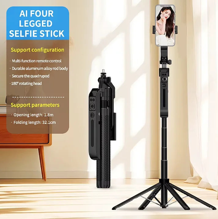 FGCLSY NEW AI face traking For Xiaomi Selfie Stick with Wireless Bluetooth Extended Tripod with Remote Shutter for IOS Cellphone
