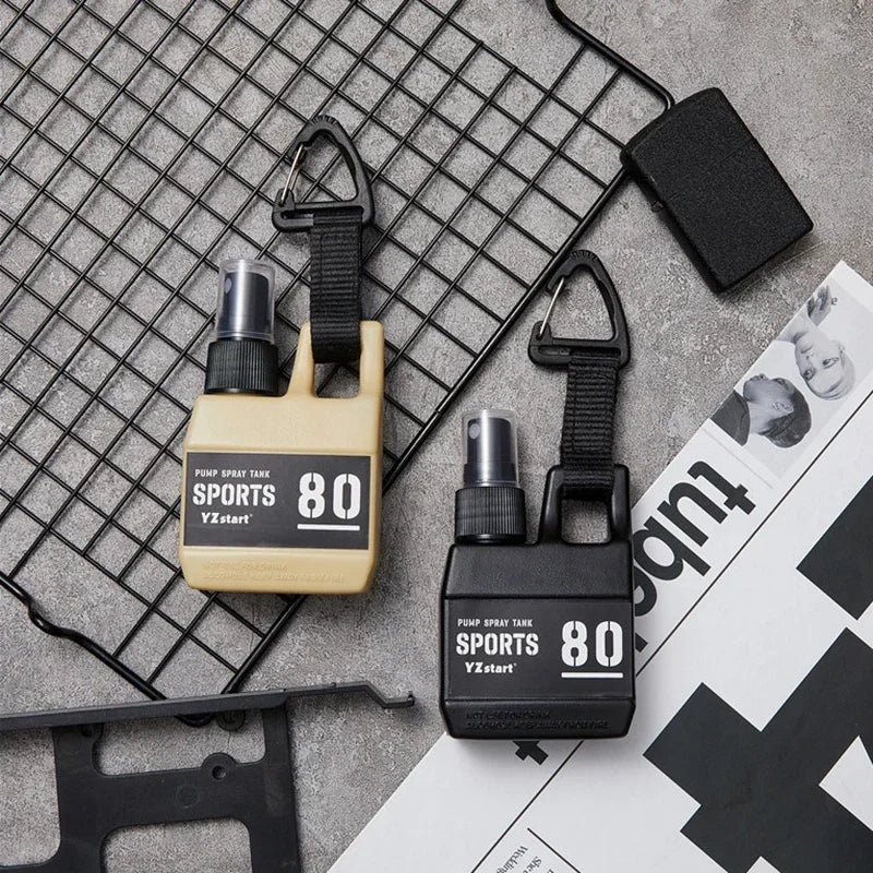 80ml Outdoor Portable Camping Pump Perfume Refillable Spray Bottle Empty with Buckle Cosmetic Containers Atomizer Bottle Travel