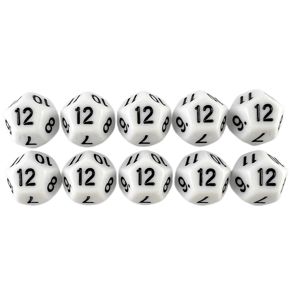 D12 Polyhedral Dice 18mm TRPG DND Digital Dice Game Set 12 Sides 10Pcs for Board Game
