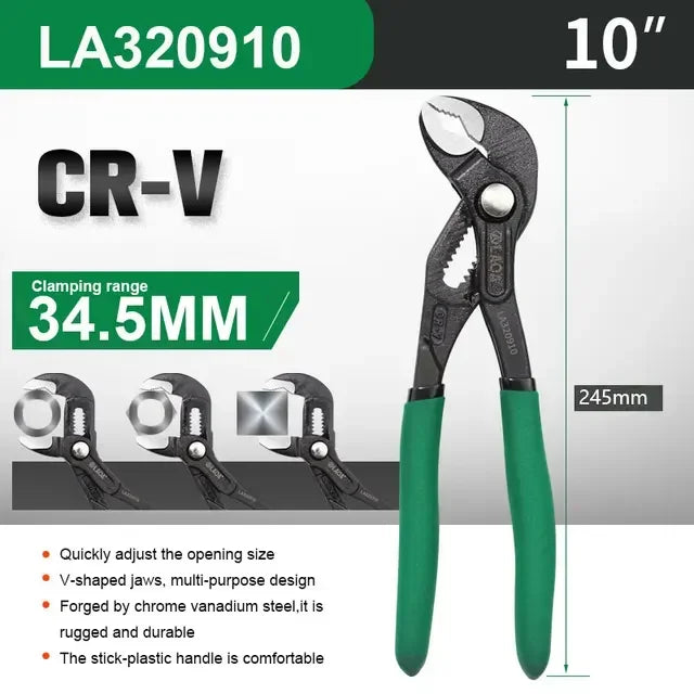 LAOA 12-Speed Quick-Adjusting Water Pump Pliers, Large-Opening Multi-Purpose Water Pipe Pliers, Push-Button Type