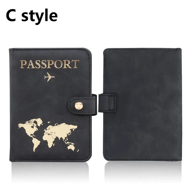 Leather Passport Holder Covers Case for Travel Essentials Credit Card Wallet Passport Book for Women/Men Buckle Passport Cover