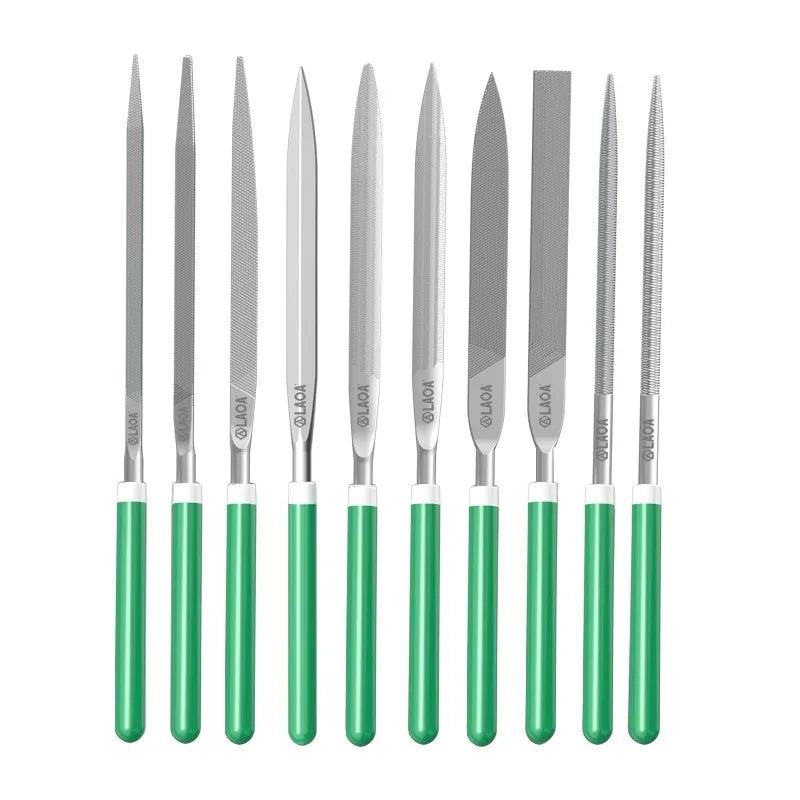 LAOA 6pcs/set&10pcs/set Mini File Set Small File Coarse Teeth Square File Half Round File Triangle File Polishing Tool