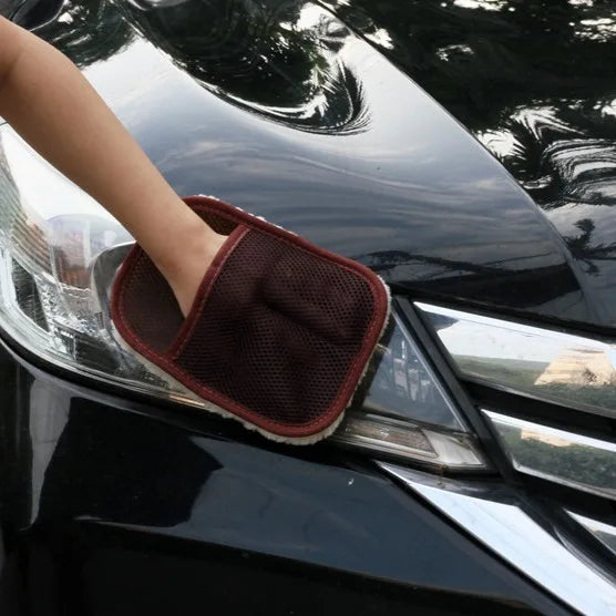 Imitation Wool Wiping Gloves Plush Car Washing Gloves for Waxing Polishing Car Cleaning Auto Detailing Accessories