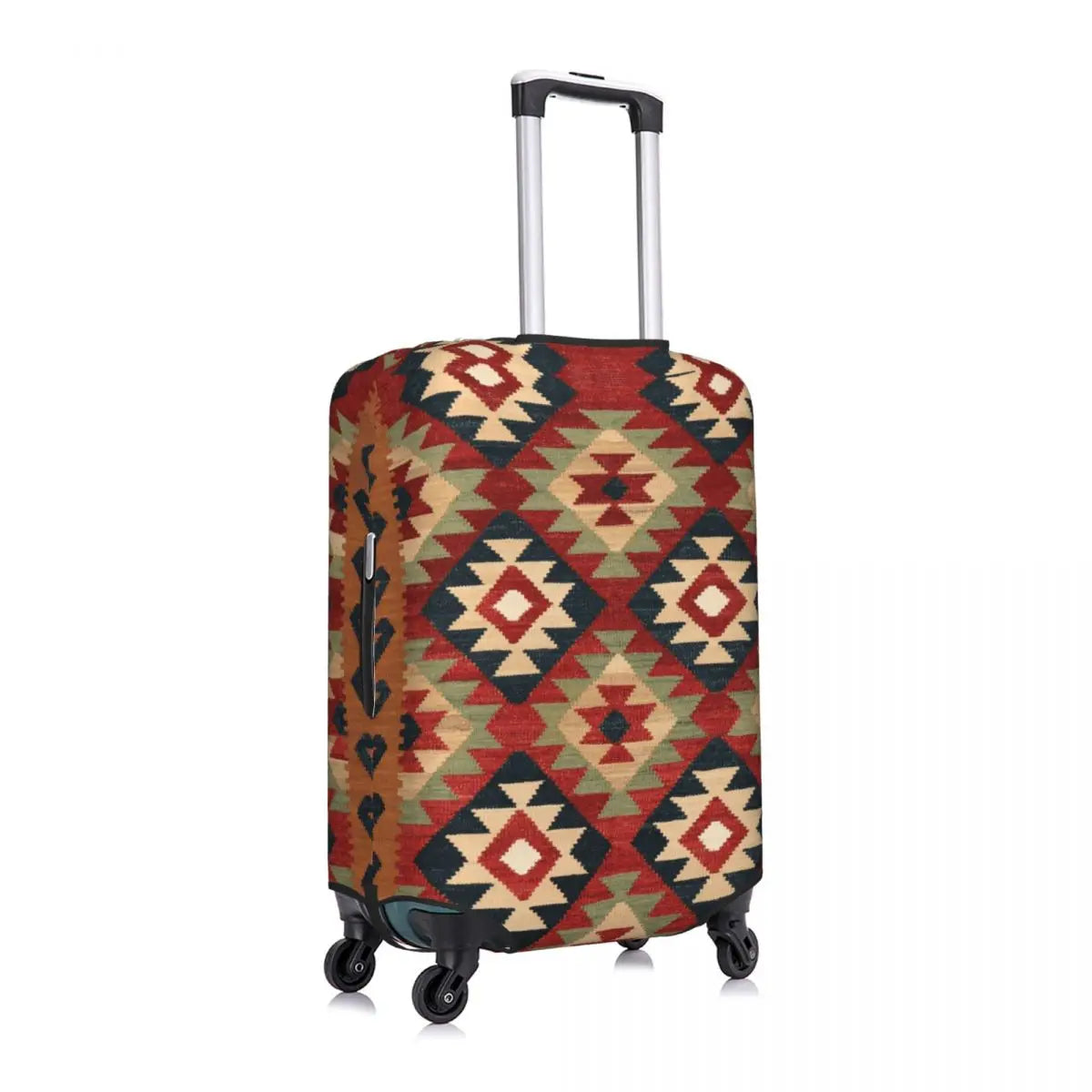 Vintage Turkish Kilim Suitcase Cover Washable Bohemian Geometric Diamond Tribal Ethnic Art Luggage Covers Protector