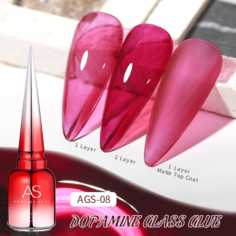 AS 15ml Translucent Amber Gel Nail Polish Brown Colour Varnish Gel Long Lasting Semi Permanent Tortoiseshell Nails Vernis