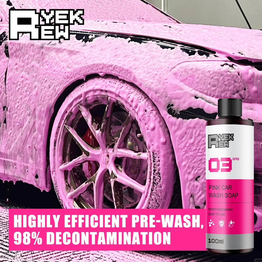100ML Pink Magic Foam Car Wash Shampoo Car High Concentration Sediment Pre-washed Off Wash Car Wash Soap Super Foam Cleaner