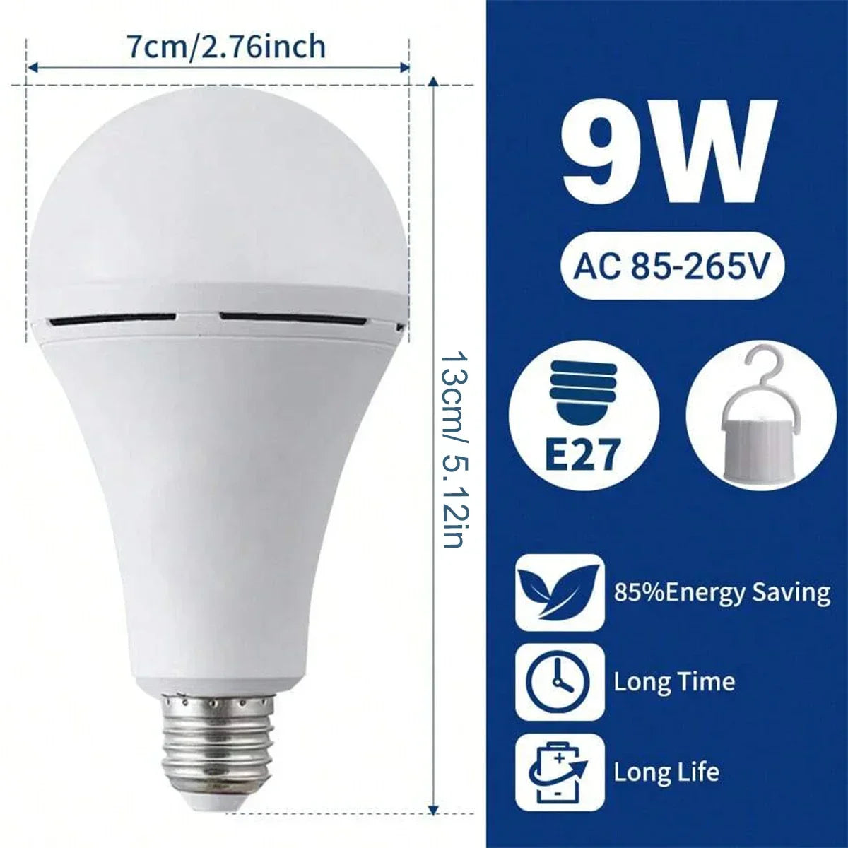 1/3 Pcs Rechargeable Bulb LED Outdoor Waterproof Emergency Light Portable Hanging Night Light Adjustable Camping Fishing Garden