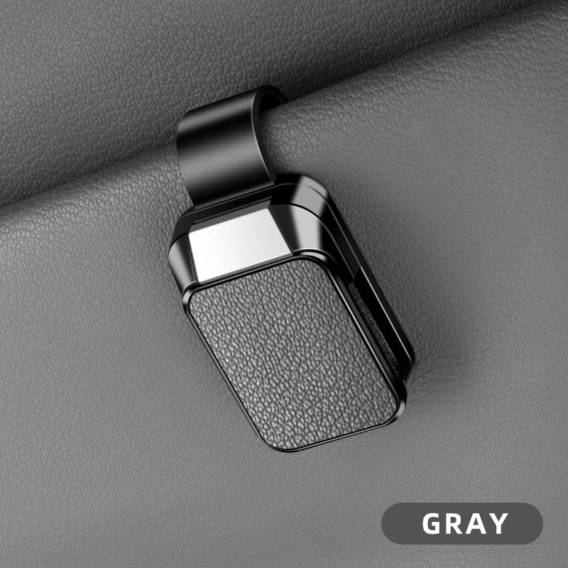 ABS Car Sunglasses Holder Sun Visor Eyeglass Clip with Leather Texture Auto Glasses Ticket Card Clip Interior Accessories