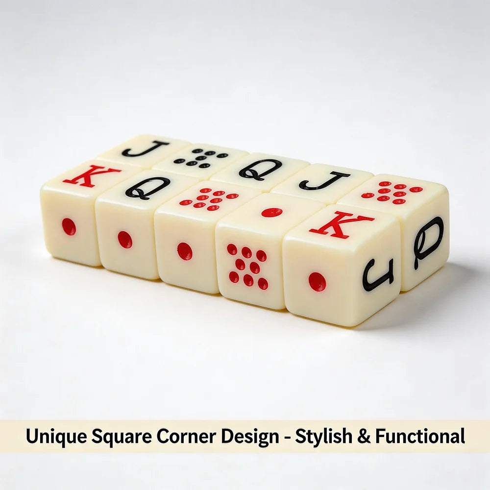 10pcs/set， 20pcs/set 16mm Corner Teeth Square Poker Dices Yellow Acrylic Dices JQK Spanish Dice Table Game