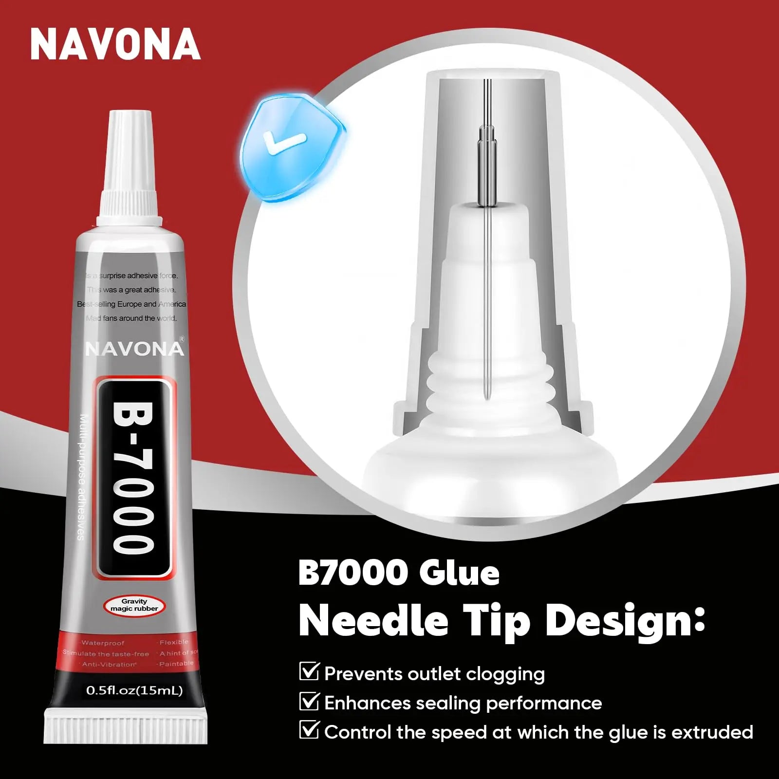 25-Pack of B7000 Adhesive (15g/0.5 fl. oz.) – Universal for Jewelry and Mobile Phones – Waterproof and Clear
