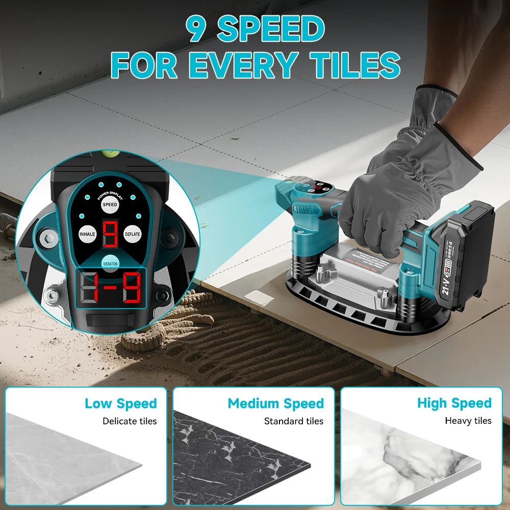 YEARTOP Cordless Tile Laying Machine 9 Speed500KG Tile Vibration Leveling Machine Installation Power Tool for Makita 18V Battery