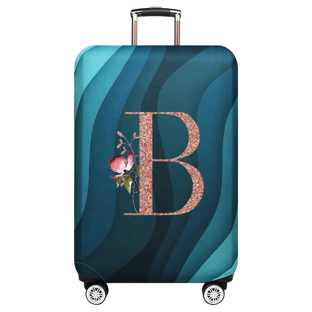 Luggage Covers 18-32inch Protector Travel Luggage Suitcase Protective Cover Stretch Dust Covers Print Rose Gold Letter Series