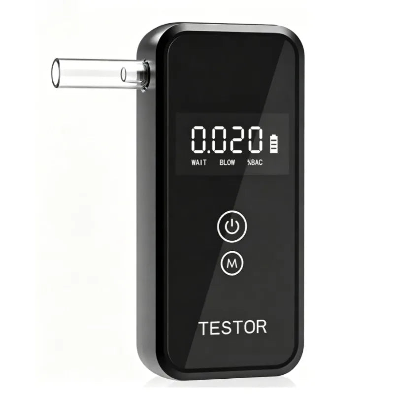 1Pc Black Breath Alcohol Tester Digital Display Blow Type Drunk Driving Detector Plastic Car Safety Test Instrument