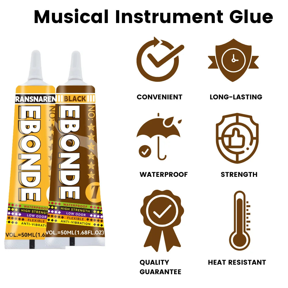Universal Instrument Repair Glue For Guitar Drum Trumpet Piano Violin etc. Strong Soft Adhesive Anti-vibration 15ML 50ML 110ML