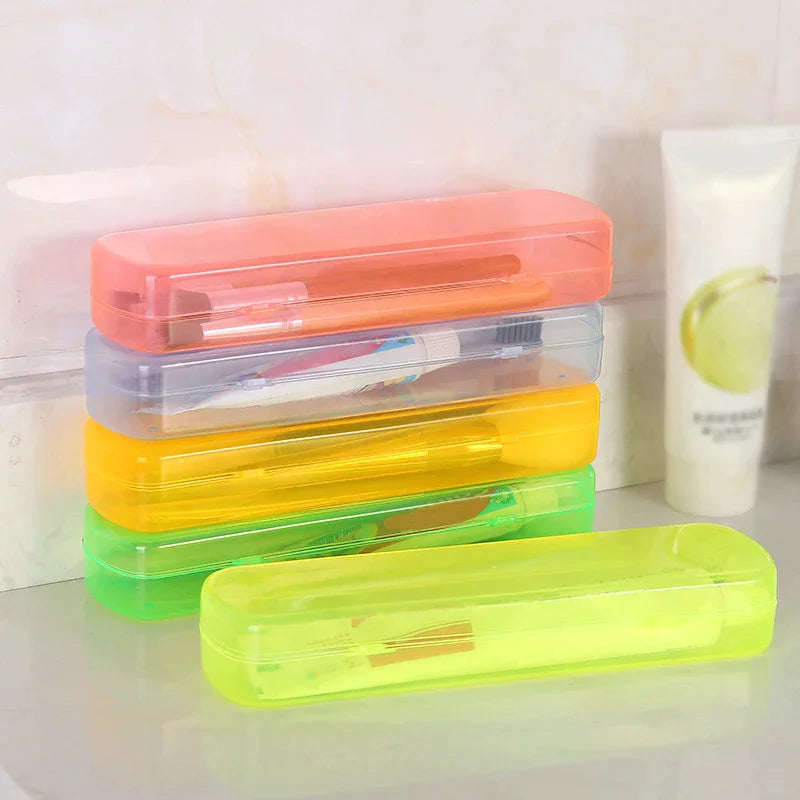 Storage Box For Toothbrush Candy Color Toothbrush And Toothpaste Case Portable Travel Toothbrush Box Accessories