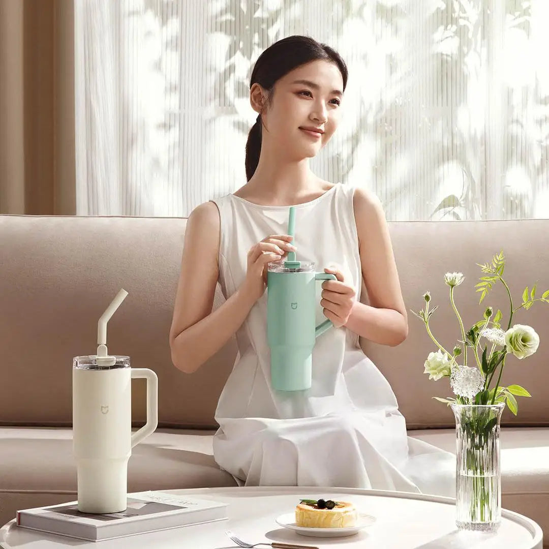 Xiaomi Mijia Smart Straw Cup 1L High Capacity 316L Stainless Steel Strong Cold Preservation Insulation Food contact grade