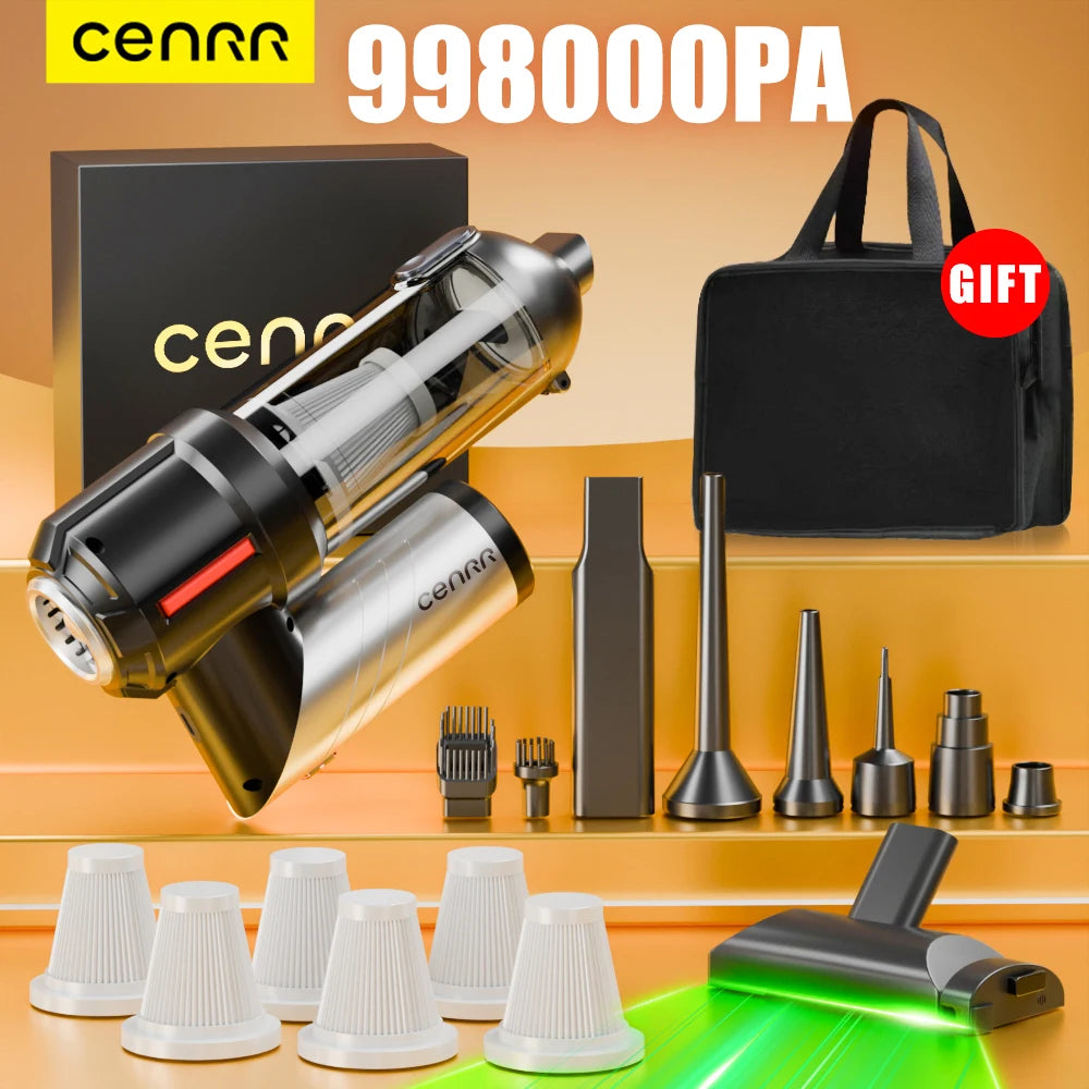 CENRR Car Vacuum Cleaner Powerful Mini 998000PA Cordless Portable Vacuum Cleaner for Home Appliance Handheld Blower Car Cleaner