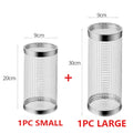 Rolling Grilling BBQ Basket Outdoor Picnic Camping Simple Cylindrical BBQ Grill Stainless Steel Leakproof Mesh Barbecue Rack