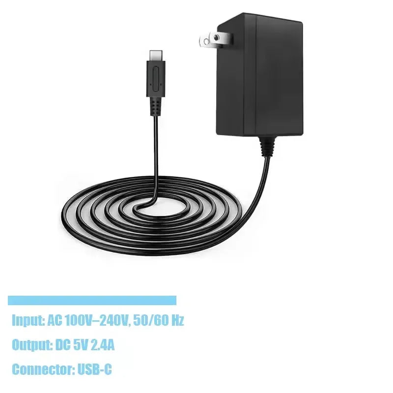 12W 5V 2.4A Type-C Replacement Charger AC100V-240V Adapter For Switch OLED Lite NS NX Game Console USB-C Power Supply US EU Plug