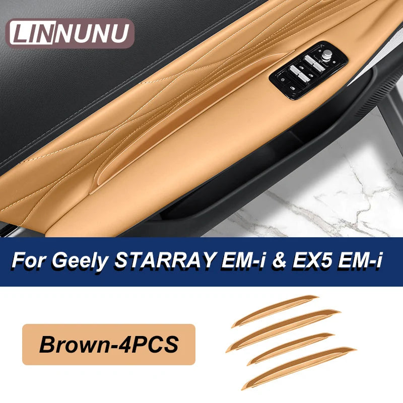 LINNUNU Silicone Car Door Storage Box Pocket Mat For Geely Starray EM-i EX5 EM-i 2026 Anti Slip Dustproof Liner Protector Parts