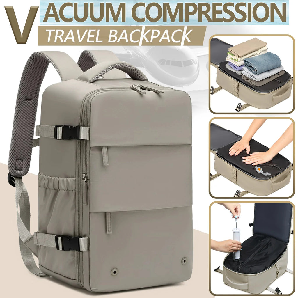 Vacuum Compression Backpack, Airline-Approved Carry-On Size, Tote Bag/Laptop Backpack, Unisex Design