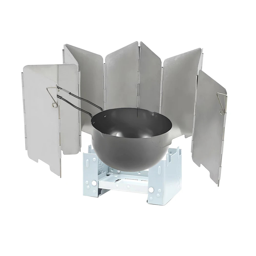 10 Plates Gas Stove Wind Shield Outdoor Camping Picnic Cooking Burner Windproof Screen Aluminum Alloy Wind Screen