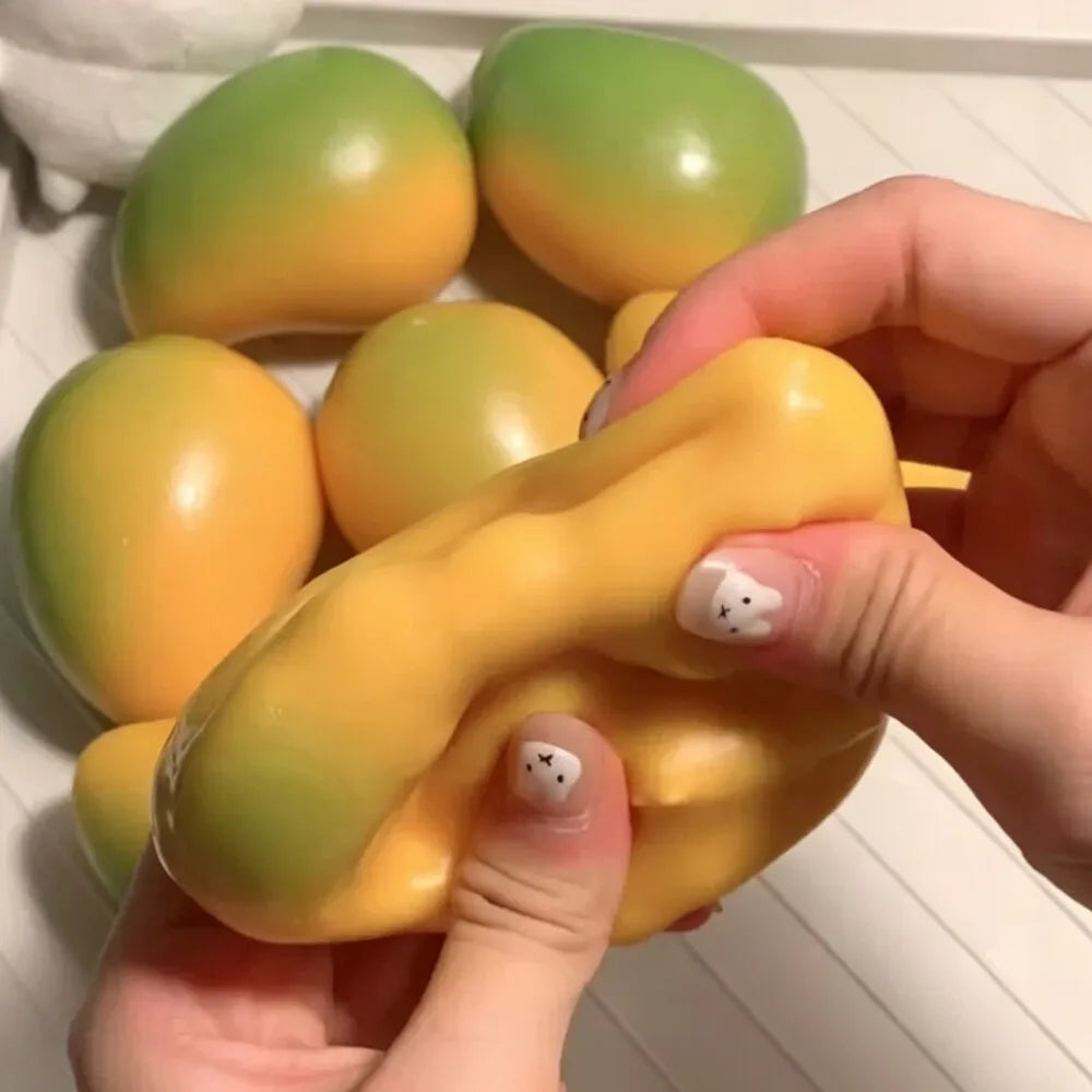 Crispy Soft Temperature Changing Mango Handmade Ball decompression Squeeze Toy Squishy  ASMR Decompression Relaxation Toy Gift