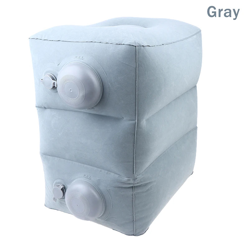Inflatable Footrest Pillow PVC Flight Sleeping Footrest Rest Pillow 3 Layer Height Adjustable Car Bus Travel Foot Rest Pillow