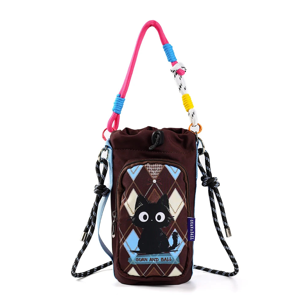 2026 New Illustrator-Designed Dopamine Lightweight Water Bottle Bag Crossbody Bag Outdoor Phone Casual Bag
