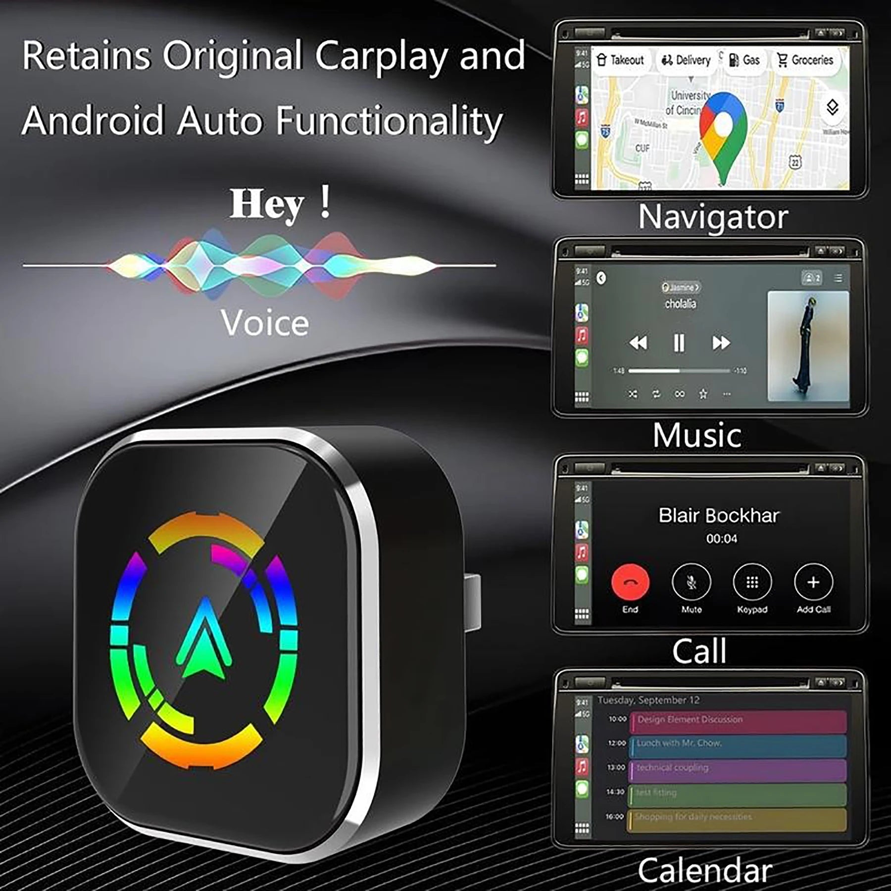 Wireless Carplay & Android Auto Adapter,Convert Vehicle's Wired CarPlay/AA to Wireless, for iOS 10+/Android 11+ & Cars from 2016
