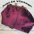 Lost in Vinatge Velvet Bag Snap Ball Kiss Lock Metal Frame Purse Gold Antique Frame Evening Clutch Bags 32x25x11cm
