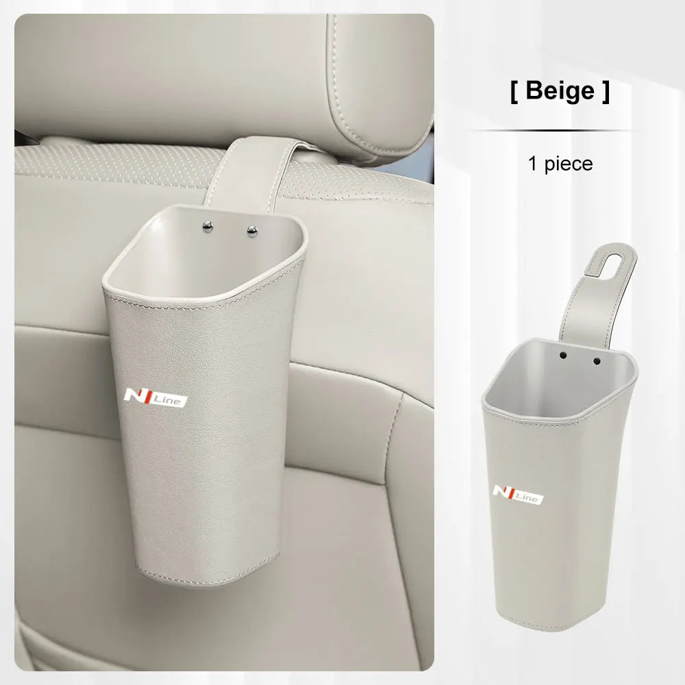 Car Seat Back Trash can For Hyundai N Line Sonata I20 Elantra Santafe Accent Tucson water cup holder Door Storage Bin Accessory