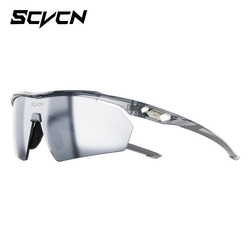 Scvcn Photochromic Hiking Sunglasses UV400 Outdoor Sports Trendy Design Cycling Running Baseball Glasses Lightweight Eyewear