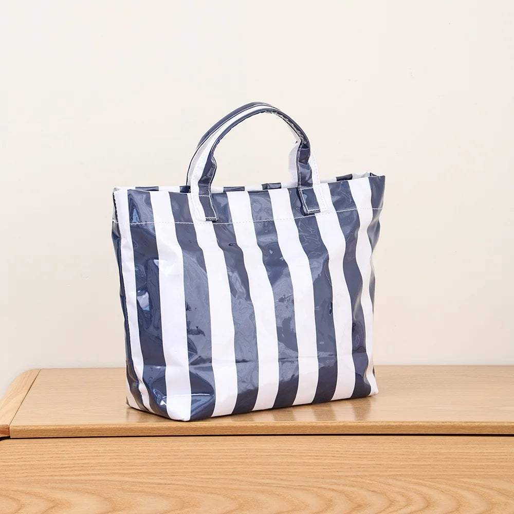 1 PC Fashion Striped Tote Bag For Women Lightweight Large Capacity Commute Handbag Portable Travel Single Shoulder Bag