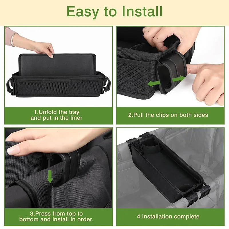 1PC Snack Tray Attachment Cart Hanging Bag Easy to Clean Universal Snack Tray for Wagon W4 Accessories with Cup Holder
