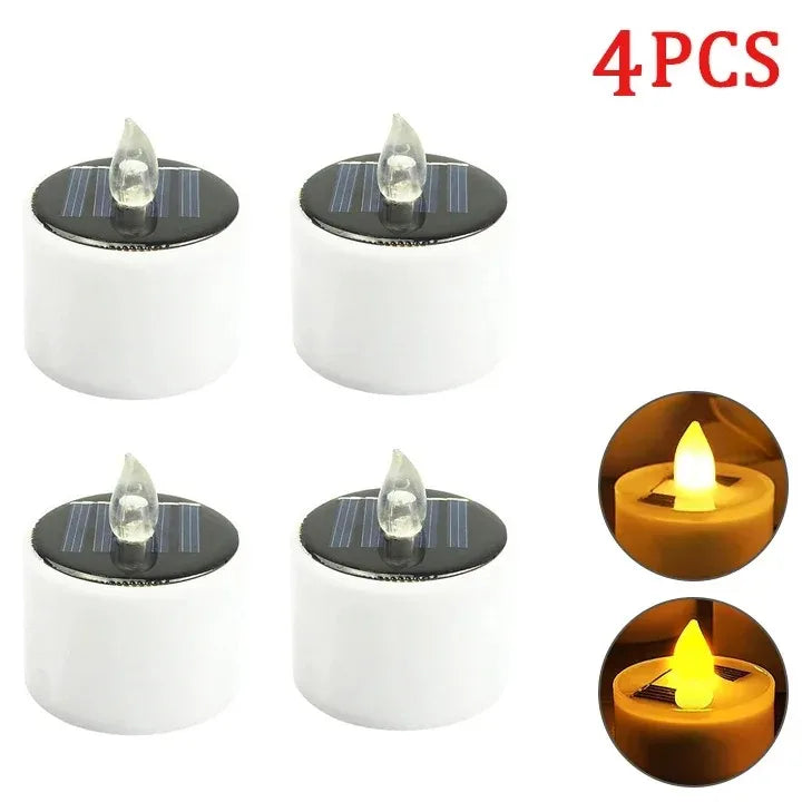 1-10PC Solar Tea Light Led Candles Flameless Outdoor Waterproof Solar Tea Light Rechargeable Candles for Party Garden Home Decor