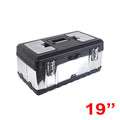 19 Inch Stainless Iron-Plastic Tool Box with Handle, Multi-functional with Compartments Toolbox, Storage Box