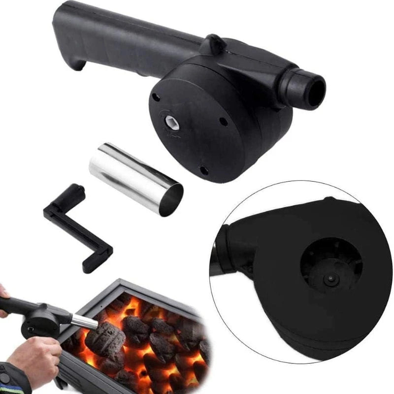 Hand Crank Blower High Wind Power Outdoor BBQ Charcoal Starter Portable Manual Fan Camping Fire Ignition Tool for Outdoor Picnic
