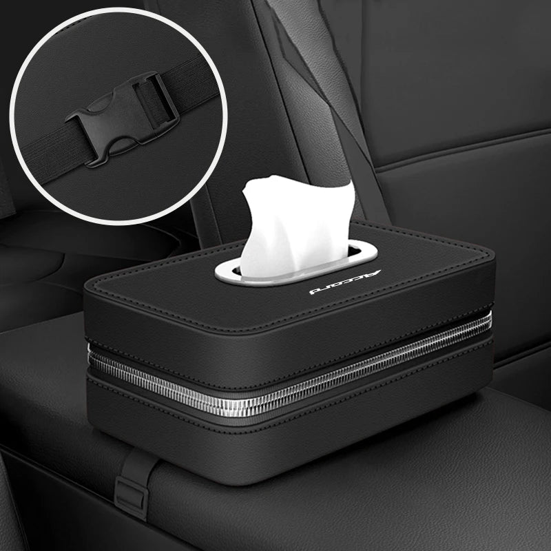 Leather Car Tissue Box Centre Console Tissue Case Accessories For Honda Civic Fit Accord Odyssey City Pilot Jazz CRV HRV