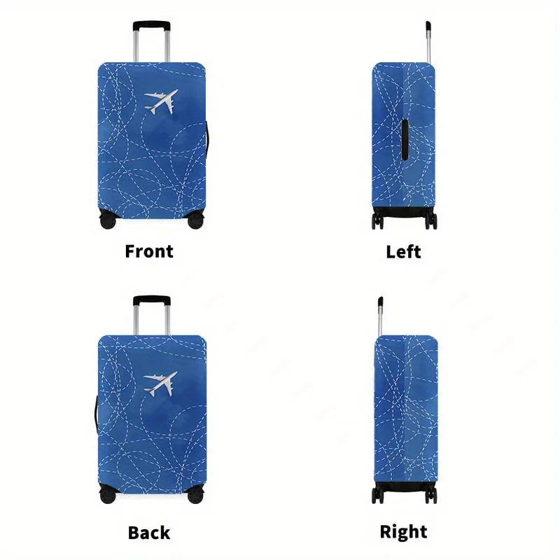 Airplane-Printed Luggage Cover, Dust-Proof Stretch Travel Accessory, Fits 18–32-Inch Suitcases