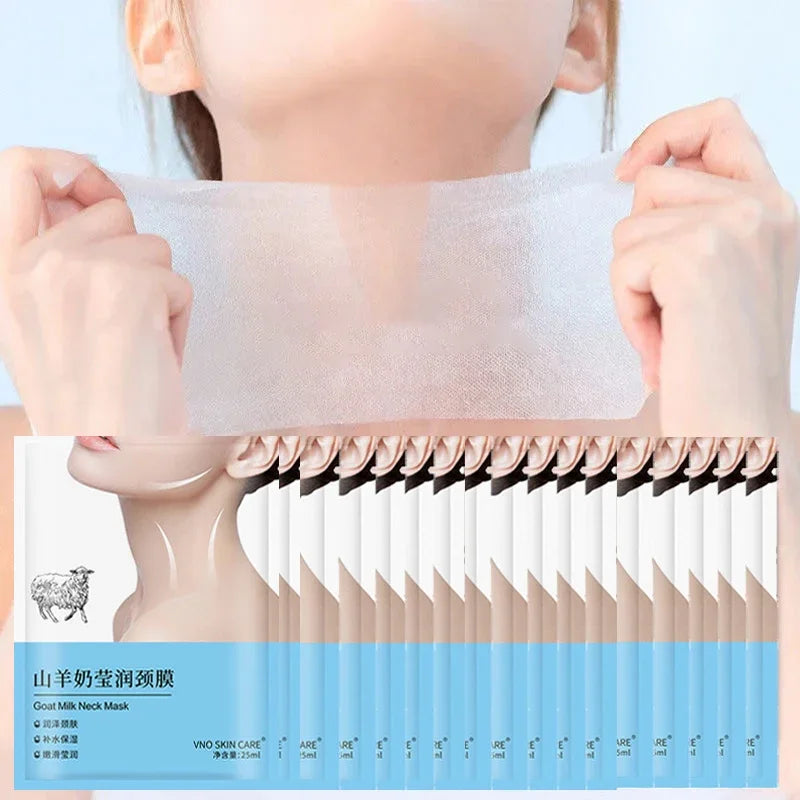 10pcs Goat Milk Neck Mask Collagen Firming Anti-Wrinkle Whitening Anti-aging Nech Masks Moisturizing Beauty Necks Skin Care