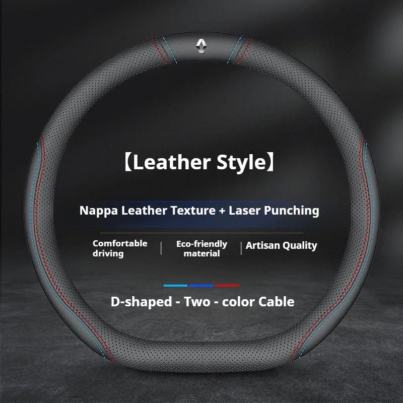 For Renault Clio Sandero Megane 2 Talisman Laguna Scenic kadjar Captur KWID Duster non-slip Leather Car Steering Wheel Cover