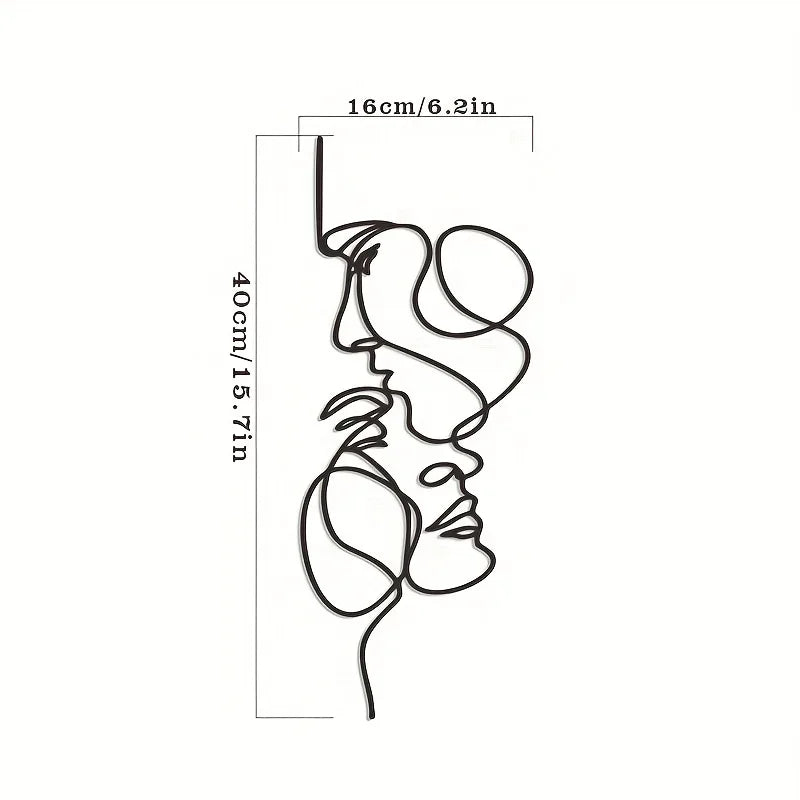 Large Scale Sleek Feminine Metal Line Art Mural | Minimalist Premium Wall Sculpture for Bathroom & Bedroom