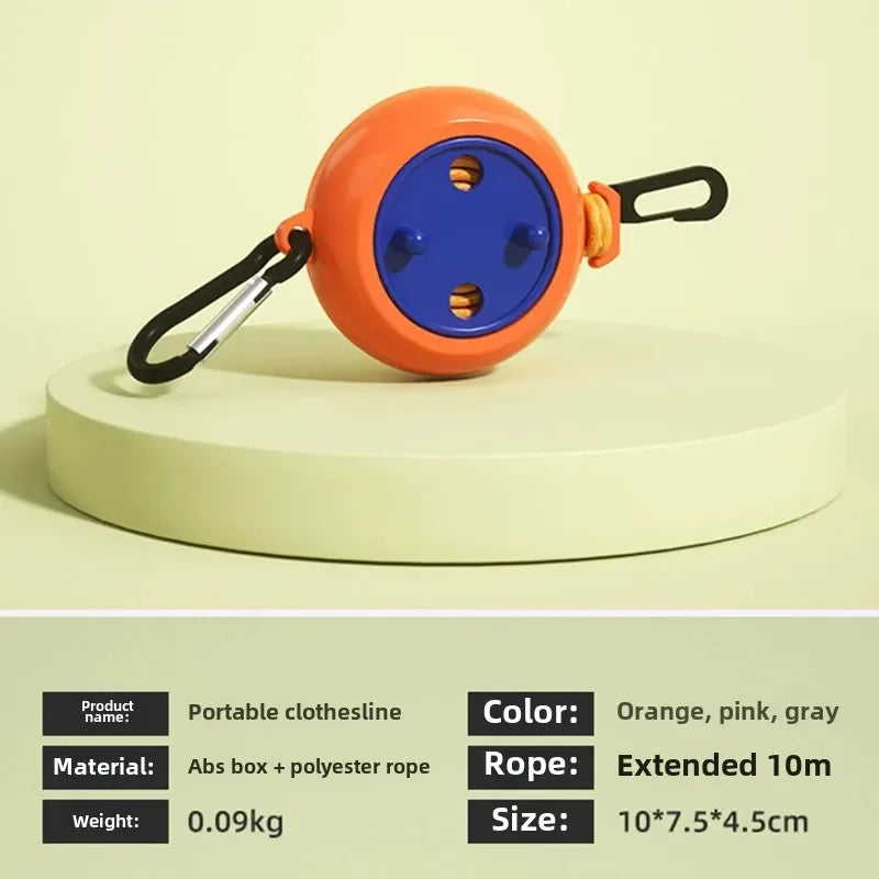 Non-Perforated Clothesline Retractable Portable Travel Drying Rack Outdoor Camping Windproof Portable Hanging Rack Clothing