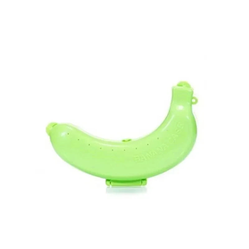 Three Colors Portable Travel Banana Storage Box Plastic Fruit Banana Shaped Protective Case